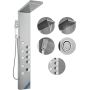 Shower panel with 4 modes, 59 inch hose, stainless steel set