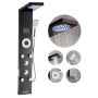 Shower panel with LED, rain shower head and 5 jets, 53 inches, stainless steel