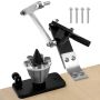 Lawnmower blade sharpener and balancing tool, 15°-45° adjustable, with 4 adapters and ball bearings