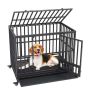 47 Inch Heavy Duty Dog Cage with Locking Casters, 3 Doors