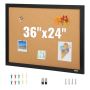 Cork board 36x24 inches with MDF frame and 10 pins