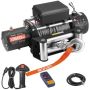 Electric winch 6100 kg, 12 V, steel rope 9.5 mm x 24 m, IP55 waterproof, wireless and wired remote control