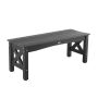 Outdoor bench for terrace, garden, 113 cm, black, weatherproof