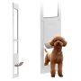Dog door for sliding glass doors, height adjustable, aluminum frame