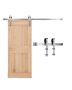 5ft Sliding Barn Door Hardware Kit, Silver Color, 330lbs Load Capacity
