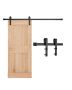 6.6ft Black Sliding Barn Door Hardware Kit, Load Capacity 330lbs