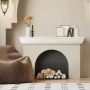 Wooden fireplace mantel, 72x8x5 cm, white, handmade
