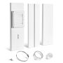 Tumble dryer ventilation window set, PVC/PP, 101.6 mm, adjustable