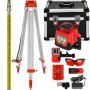 Rotary laser level 360° red, automatic, 500 m with tripod and measuring stick