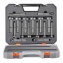 Forstner drill bit set, 16 pieces, 6.4-41.3 mm, carbon steel, for wood