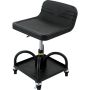 Rolling garage chair with wheels, adjustable height 40-52 cm, 136 kg, black