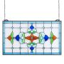 Tiffany style hanging stained glass window panel, 664x402 mm
