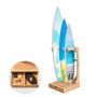 Vertical 3-tier wooden surfboard and wakeboard stand
