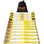 Ratchet lashing straps, 8 pcs., 0.05x4.6 m, 1995.8 kg resistance
