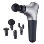 Percussion deep tissue massage gun, 6 speeds, 4 heads, portable