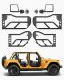 Трубчатые двери, 4-дверный Jeep с зеркалами, соответствующими стандартам DOT, WR JL 2018-2024 и Gladiator JT 2020-2024.
