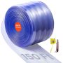 Transparent PVC door strips, 45.7 m x 20 cm, ribbed curtains