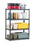 Adjustable Metal Storage Shelves, 4 Tier, 2400 lbs, 20x40x57", Black