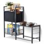 Dog food and feeding station with storage and bowl stand