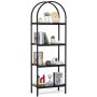 Metal 4-tier vintage bookshelf, open shelves