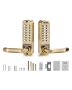 Mechanical keyless door lock with 14 keys, stainless steel, waterproof, for outdoor gates and garages