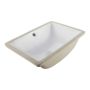 Undermount ceramic bathroom sink, 460x330 mm, white, rectangular
