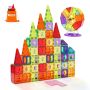 Magnetic construction set for children, 180 pcs., with cars and a Ferris wheel