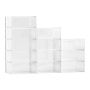 Plastic modular shoe boxes, 12 pcs., white frame, up to size 11