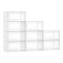 Stackable transparent white plastic shoe storage boxes, 9 pcs.