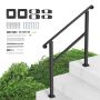 Outdoor and indoor railing set with installation kit, black, 2-3 steps