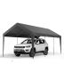 Carport, 10x20 feet, galvanized, gray, UV and water resistant