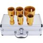 Diamond hole saw set 6 pcs, 20-68 mm for ceramic tiles and marble