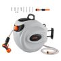 Retractable garden hose reel 1/2" x 131 ft., wall-mounted, 9 nozzles, automatic