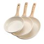 Aluminum ceramic egg pans, 3 pcs., beige (200-280 mm)