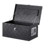 Sturdy aluminum tool box with lock, 20"x12"x9.5", black