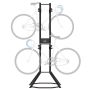 Vertical 4-bike rack, steel, black, adjustable, freestanding