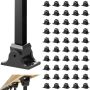 Aluminum square baluster shoes with screw holes, black, 50 pcs.
