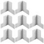 Workbench corner brackets, 8 pcs., white galvanized steel, 4 mm