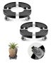 Trash can trolley, 2 pcs., lockable wheels, adjustable 15-22.8" black