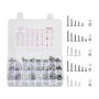 Screw and nut set 1110 pcs., stainless steel, silver color