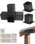 Pergola kit, 4x4 inch wooden beams, carbon steel bracket, for outdoor gazebos