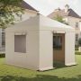 Winter gazebo cover with windows, 3.05x3.05 m, PE material