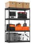 Storage Metal Shelves, 4 Tier, 2400 Pound Capacity, Black, 60x40x20 Inch