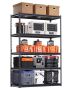 Storage metal shelves, 5 tiers, 1364 kg, black, 51x122x183 cm