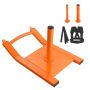 Steel weight training sled, orange, for 2.5-5 cm discs