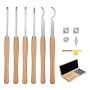 Wood lathe tool set, 6 pieces, with wooden handles