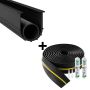 Garage Door U-Shaped Threshold and PVC Weather Strip Kit, 20 Feet, Black