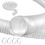 Dust collection hose 2.5 inch x 10 feet, thickened PVC, with wire spiral, clamps, for machine tools
