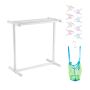 Freestanding white PVC towel rack for swimming pool, 5 bars, with mesh and hook