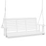 Wooden porch swing bench, 1.5 m, white, 880 lb load capacity